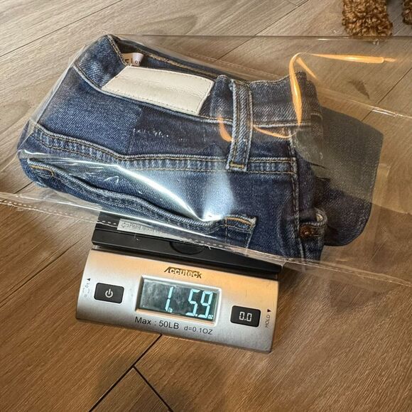 Re/Done Jeans High Rise Ankle Crop Stretch Button Fly ReDone Jeans 30 USA - Picture 13 of 15